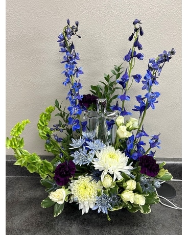 Colored Crystal Cross Flower Arrangement