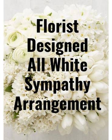 All White Sympathy Arrangement Funeral Arrangement
