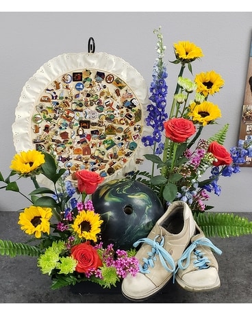 Bowling Tribute Flower Arrangement