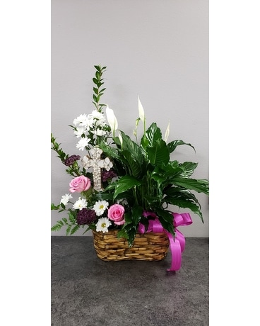 Plant/Floral Combination Flower Arrangement