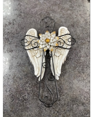 Angel Wing Cross Flower Arrangement