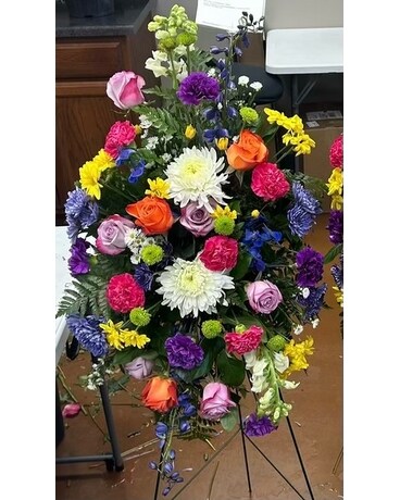 Designer's Choice Standing Easel Spray Flower Arrangement