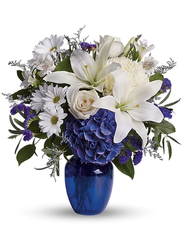 Beautiful in Blue Flower Arrangement
