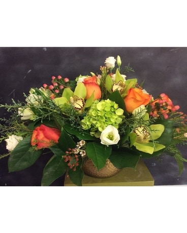 Teleflora's Vintage Gold Centerpiece Flower Arrangement