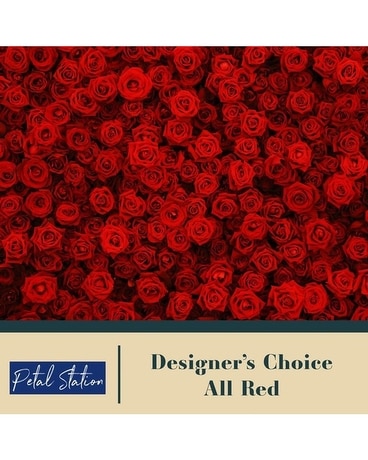 Designer's Choice All Red Flower Arrangement