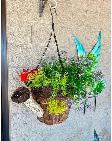 Blooming Hanging Watering Can Basket Plant