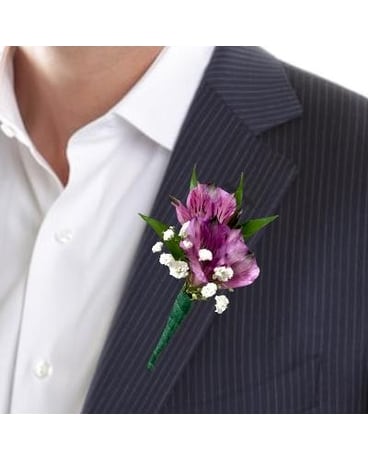 Purple Alstroemeria Boutonniere Boutonniere