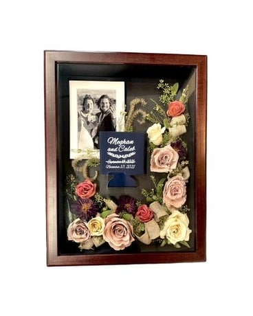 10x13 Cherry Shadowbox Dried Flowers