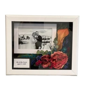 8x10 White Shadowbox Dried Flowers
