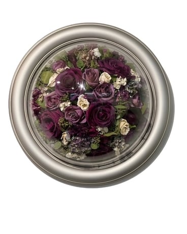 Round Framed Acrylic Dome Dried Flowers