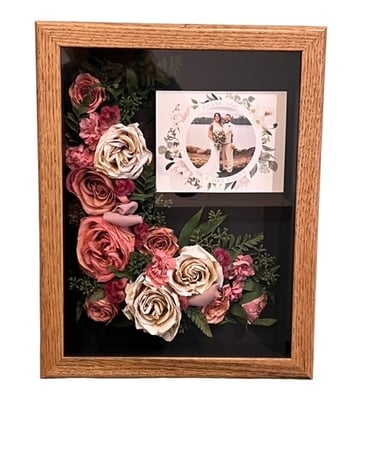 10x13 Oak Shadowbox Dried Flowers