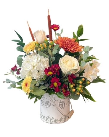 Autumn Pail Flower Arrangement