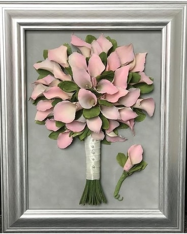 12x16 Silver Domed Frame Dried Flowers