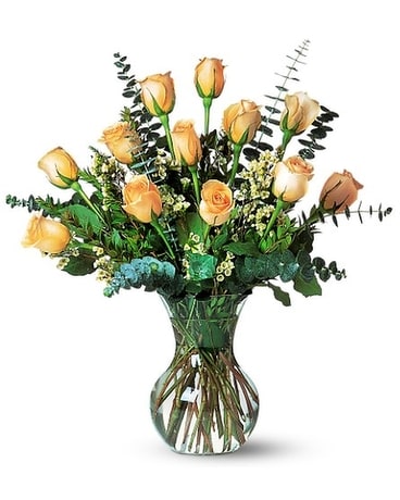 A Dozen Pale Peach Flower Arrangement
