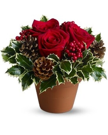 Holly Holiday Flower Arrangement