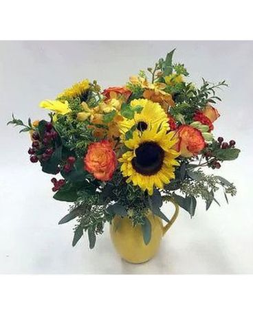 Country Pitcher Flower Arrangement