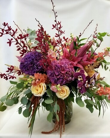 Textured Plum Garden Flower Arrangement