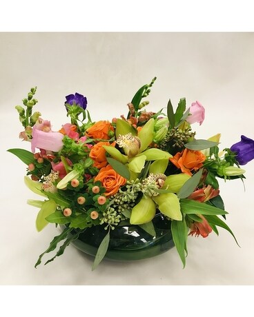 Garden of Orchids n Roses Flower Arrangement