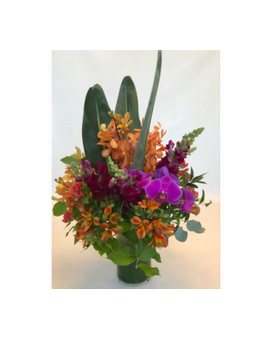 Copper & Fuschia Blend Flower Arrangement