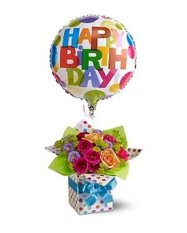 Teleflora's Happy Birthday Present Flower Arrangement