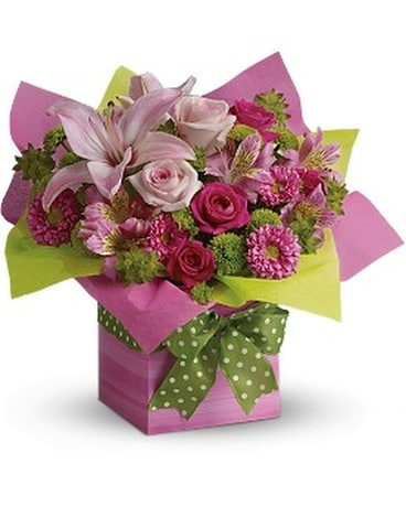 Teleflora's Pretty Pink Present Flower Arrangement