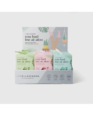 Lemon Lavender You Had Me at Aloe Spa Socks Gifts