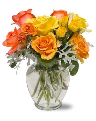Butterscotch Roses Flower Arrangement