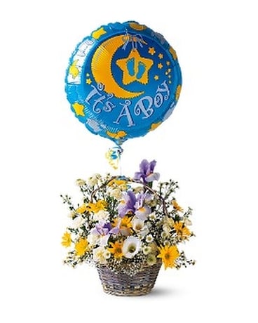 It's a Boy! Basket Flower Arrangement