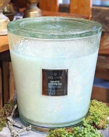 Voluspa White Cypress 5 Wick Hearth Candle Jar Candle