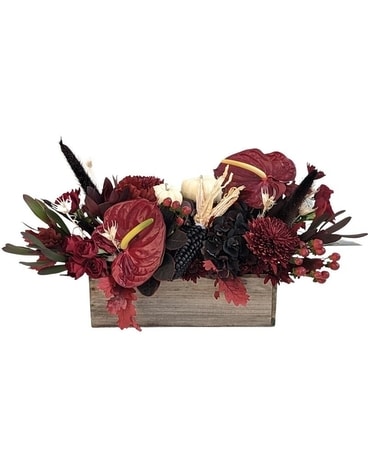 American Gothic Long and Low Centerpiece Flower Arrangement