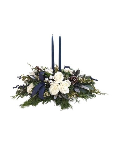 Celestial Blue Centerpiece Flower Arrangement