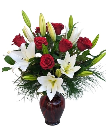 Lovely Lilies and Roses Premium Flower Arrangement