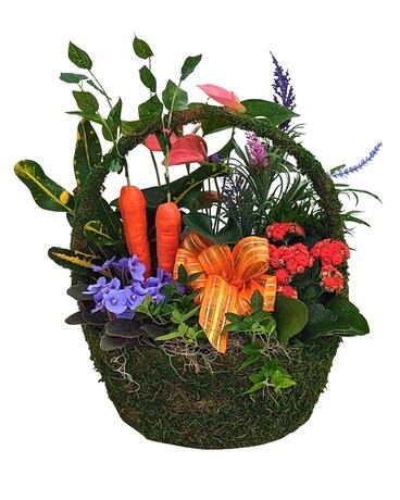 Mossy Blooming Garden Flower Arrangement