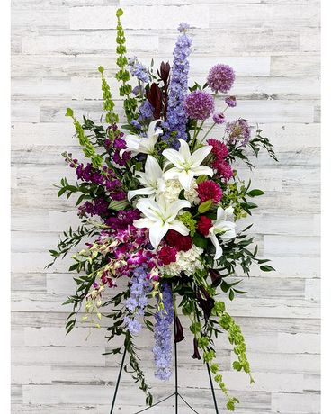 Peaceful Purple Spray Funeral Arrangement