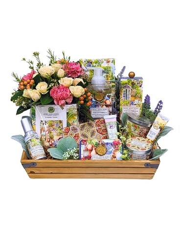 Tuscan Terrace Gift Crate Flower Arrangement