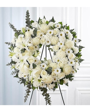 Sherwood's All White Funeral Wreath Wreath