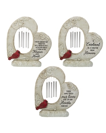 Cardinal Heart Windchime - $39.99 Each Gifts