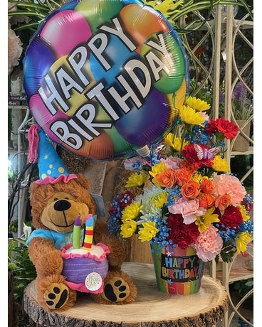 Birthday Bundle Of Fun Flower Arrangement
