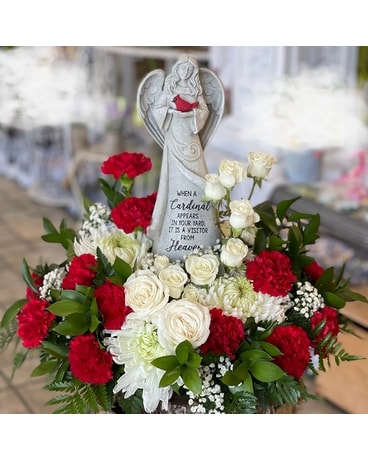 Graceful Cardinal Angel Arrangement Flower Arrangement