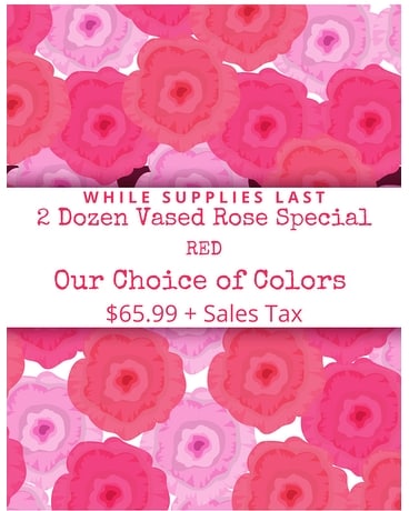 24 Rose Vase Special  (valid though 3/20-3/22) Flower Arrangement