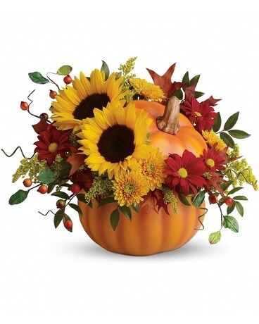Pretty Pumpkin Bouquet Flower Arrangement