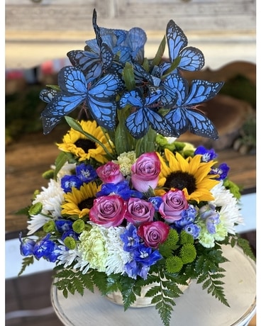 Essence Of Love **BUTTERFLY COLOR WILL VARY** Flower Arrangement