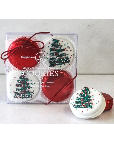 Chocolate Covered Christmas Tree Cookies Gifts