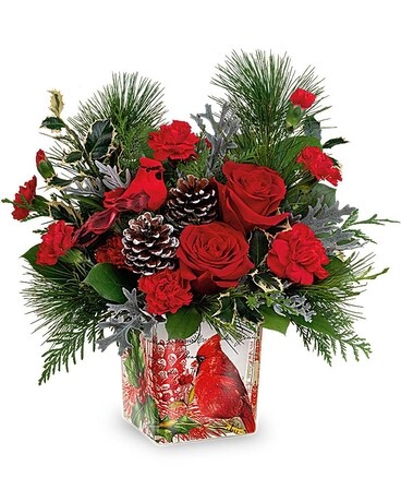 Teleflora's Cardinal Cheer Bouquet Flower Arrangement