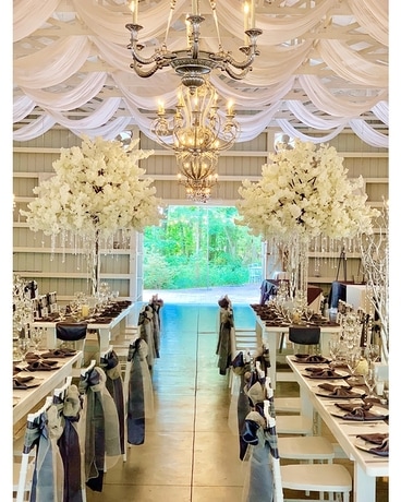 Sherwood's White Crystal Trees Flower Arrangement
