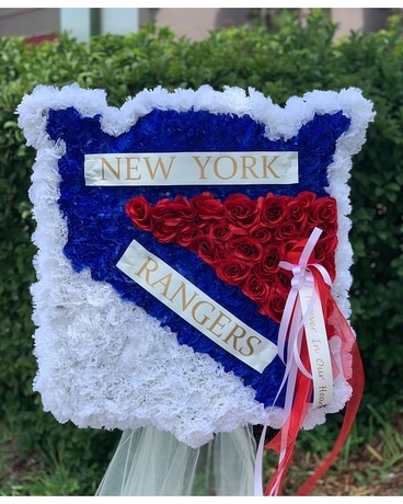 Custom Sports Team Spray Funeral Arrangement