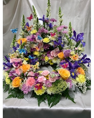 BUTTERFLY COLLECTION URN WREATH Flower Arrangement