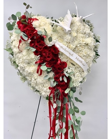 Sherwoods Original Bleeding Heart Funeral Arrangement