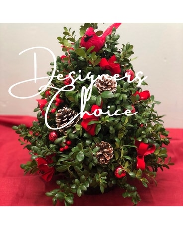 Designers Choice - Boxwood Tree Flower Arrangement