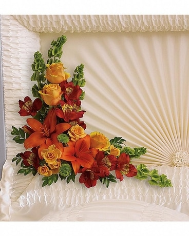 Gordon Bonetti's Island Sunset Casket Insert Flower Arrangement